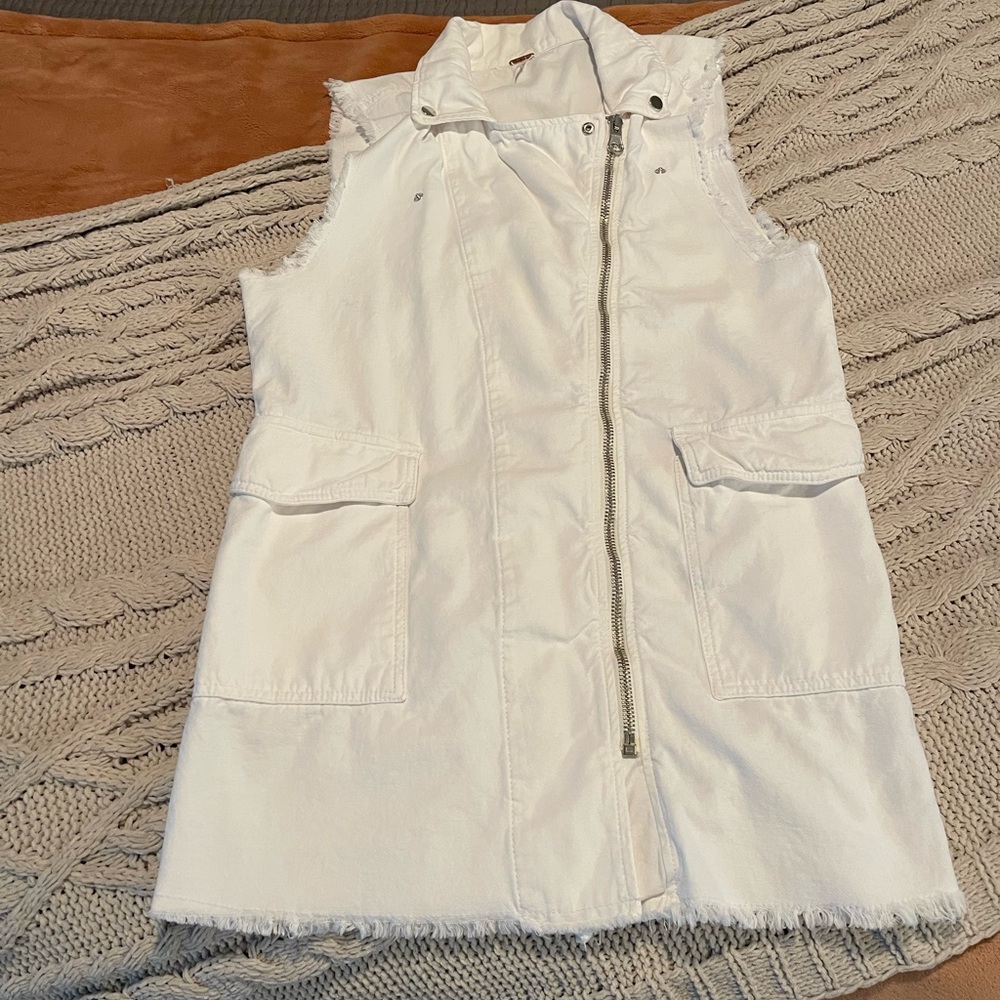 Free People White Denim Dress (Small)